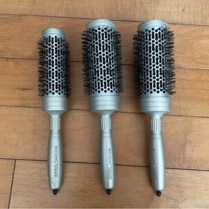 Bio Ionic Silver Round Hair Brushes Set 3